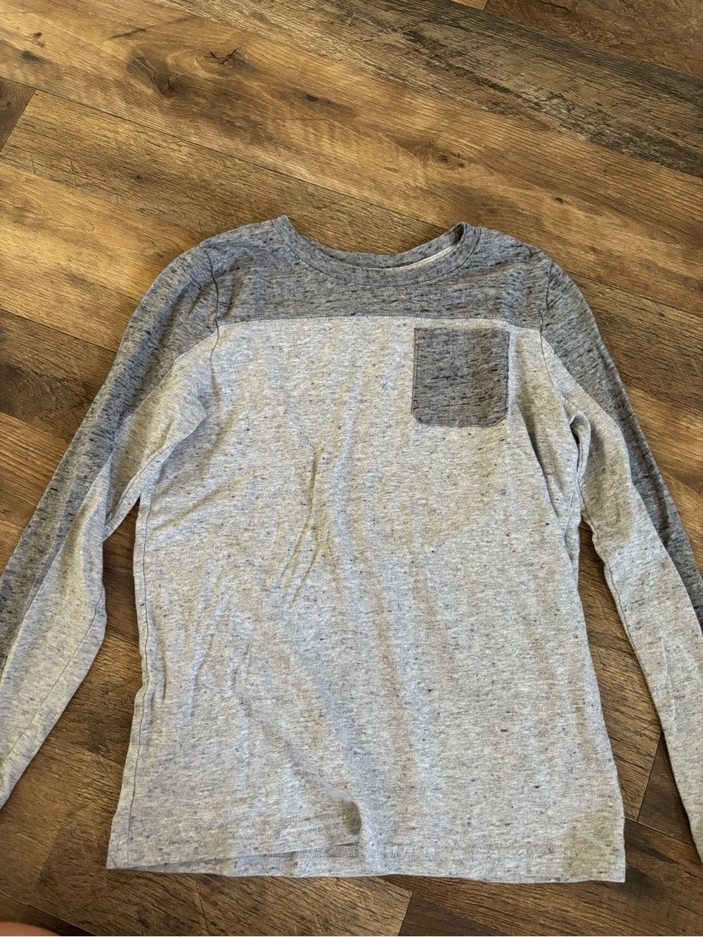 Sonoma Gray Long-Sleeve Pocket Tee for Kids
